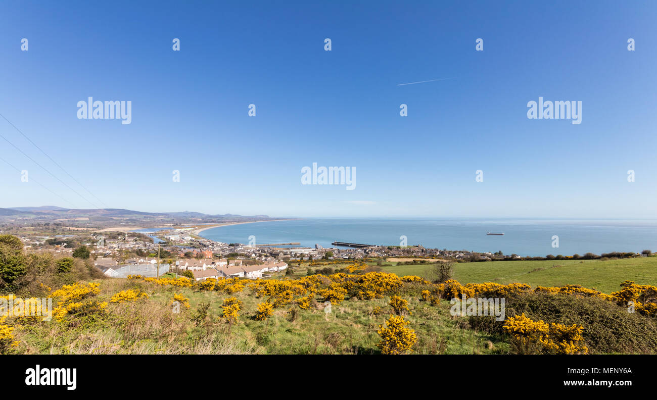 A view of Wicklow Bay from Ballyguile More. Stock Photo