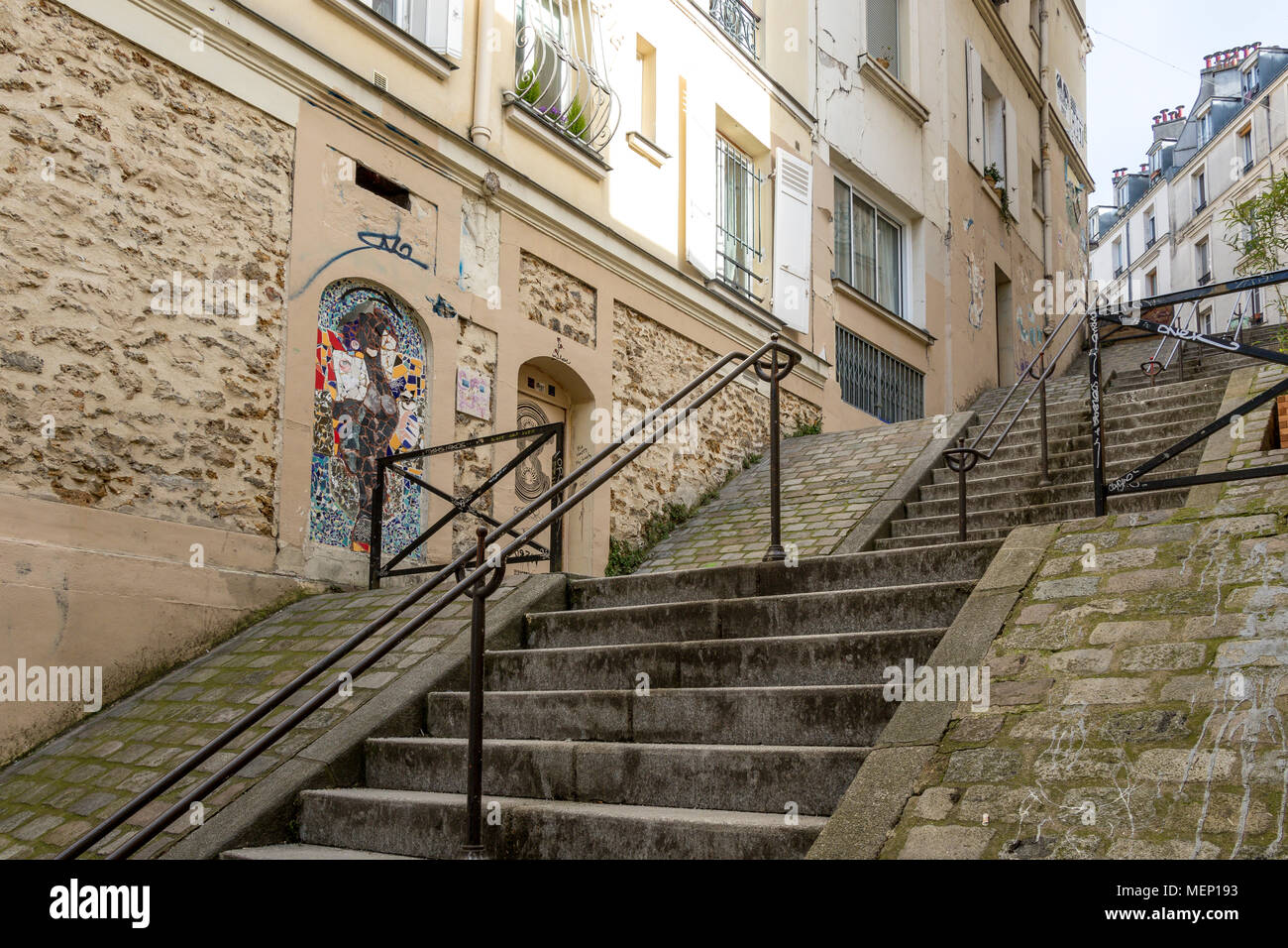 Paris steep steps hi-res stock photography and images - Alamy