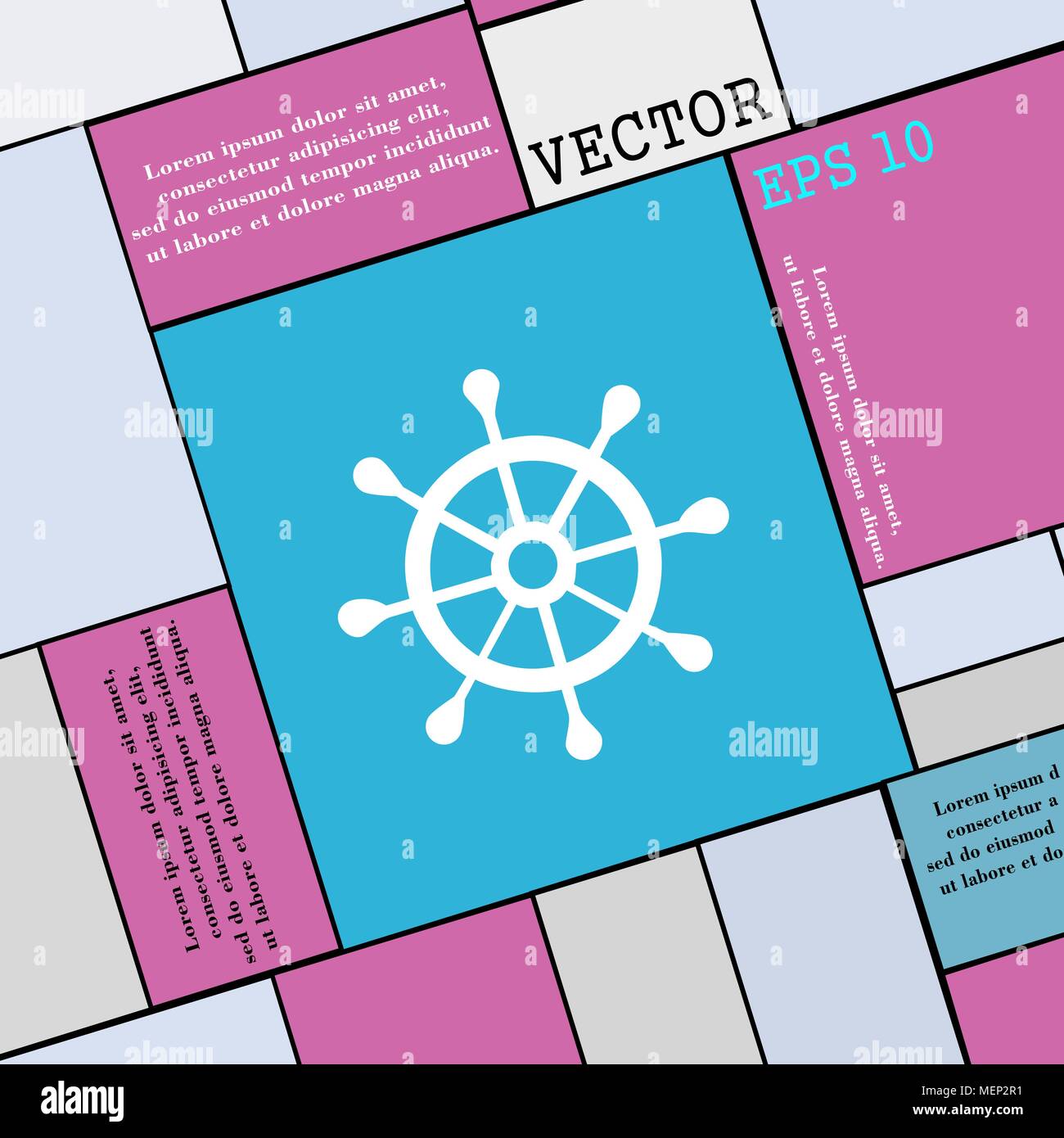 ship helm icon sign. Modern flat style for your design. Vector ...