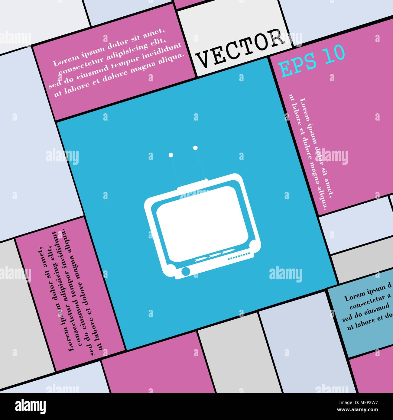 TV icon sign. Modern flat style for your design. Vector illustration ...
