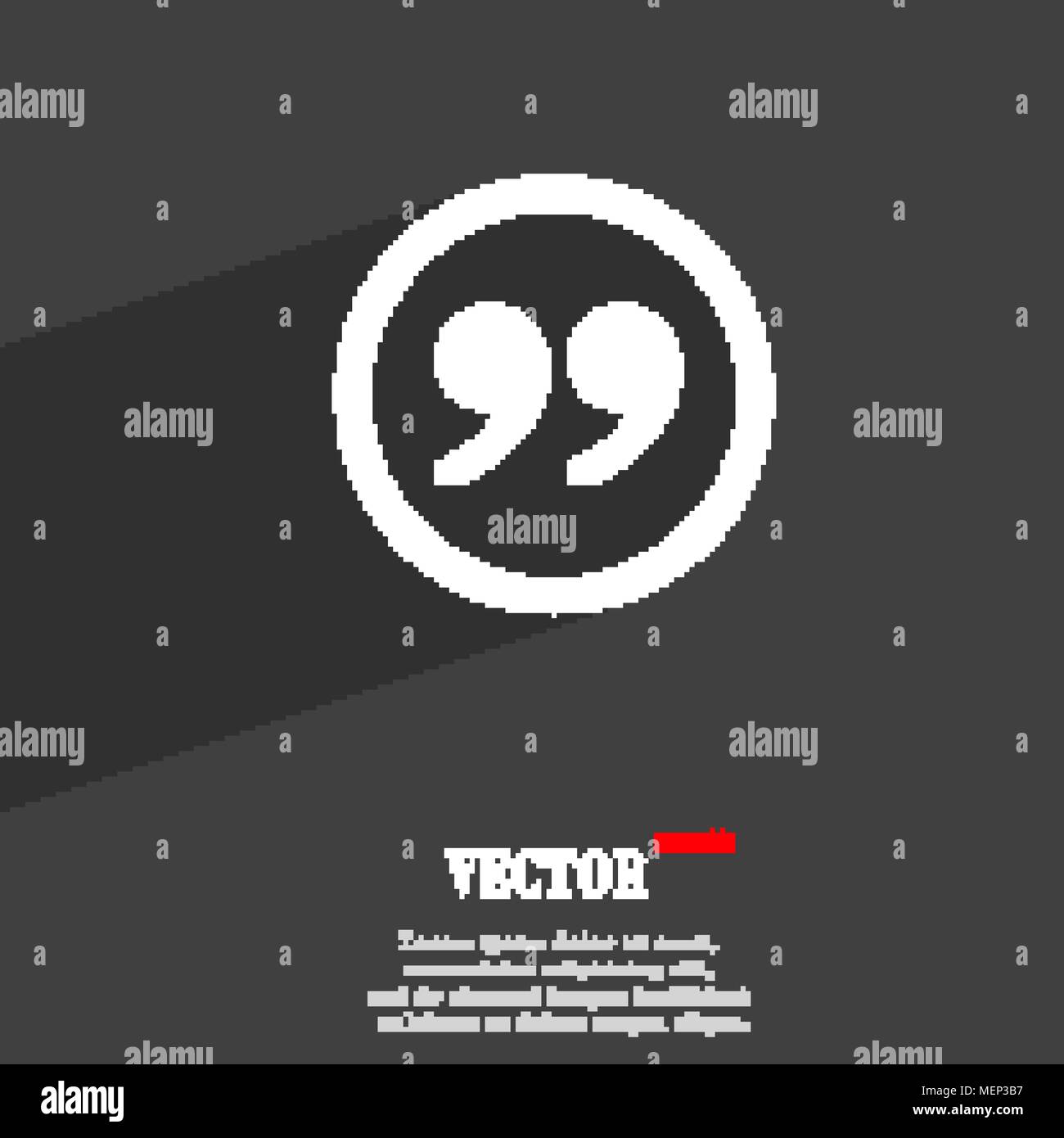 Double quotes symbol Flat modern web design with long shadow and space ...