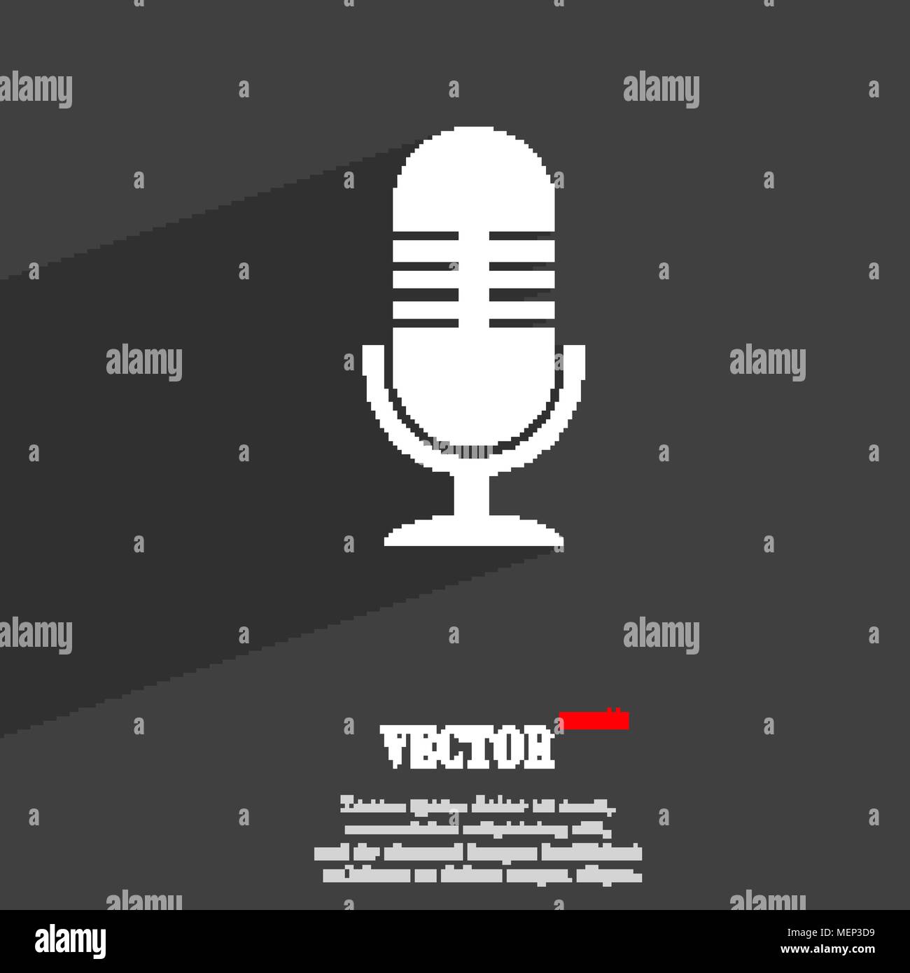 microphone symbol Flat modern web design with long shadow and space for ...