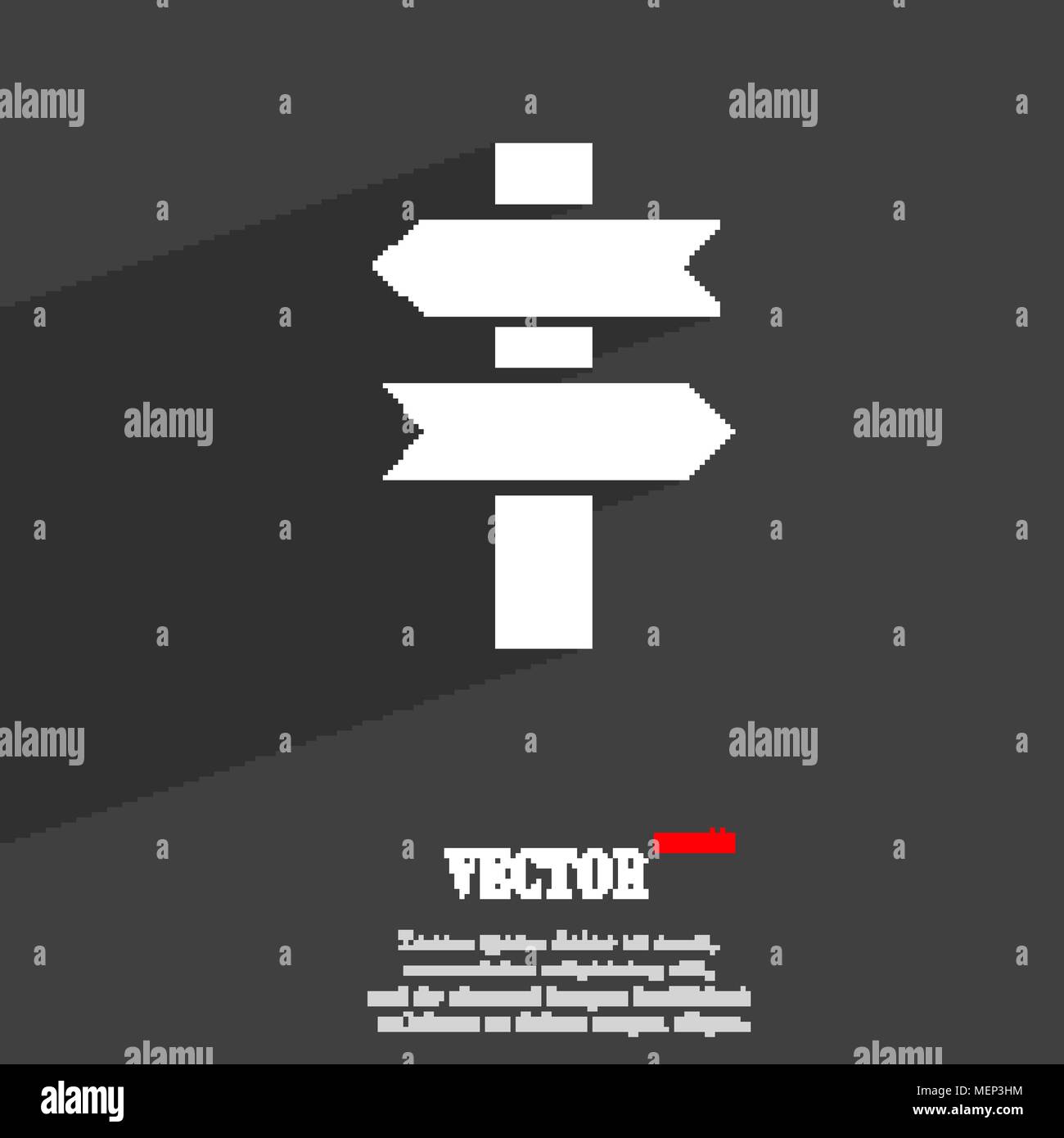 Direct Sign Symbol line directs symbol Flat modern web design with long shadow and space ...