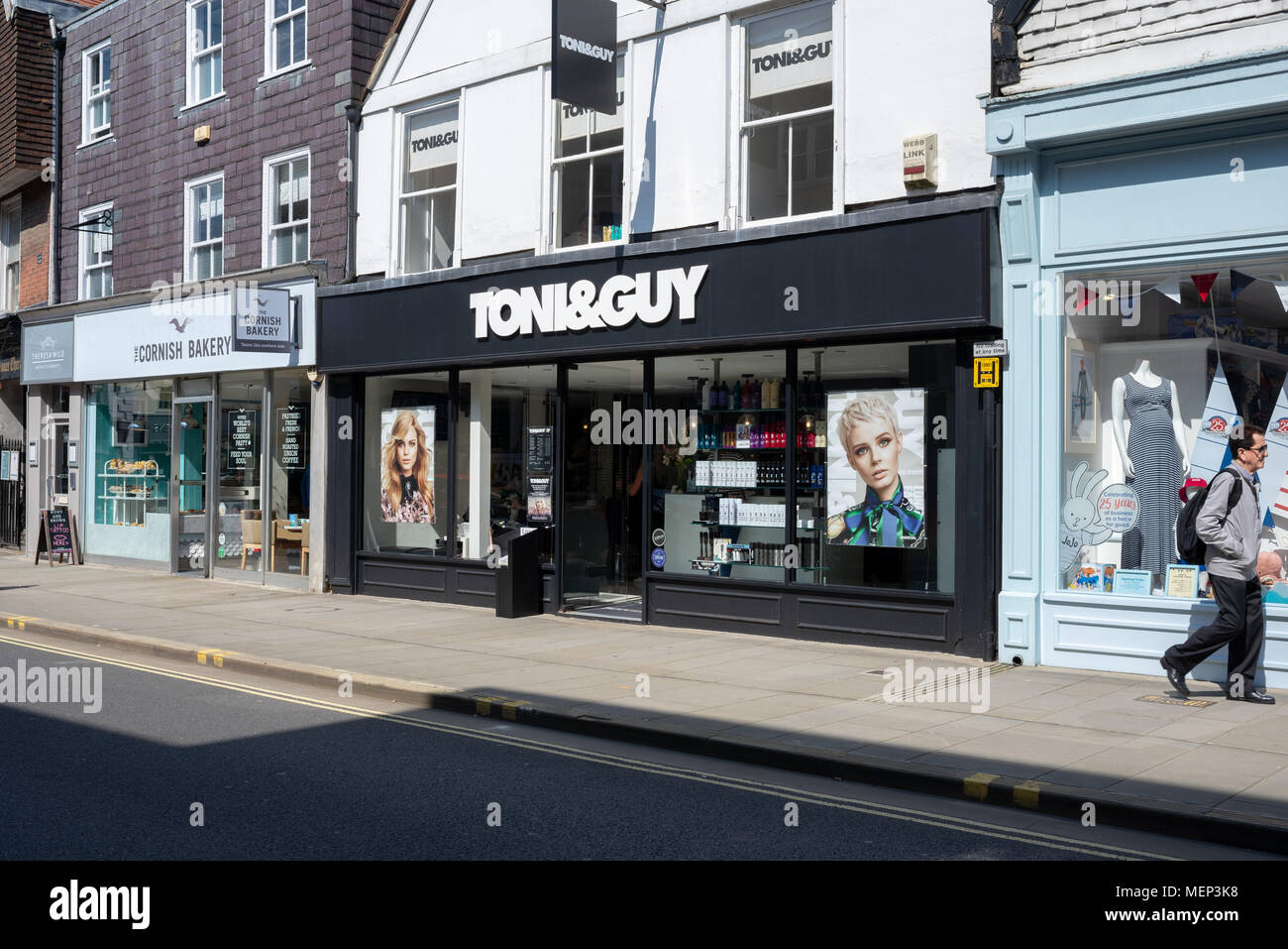 The Salisbury branch of fashion hairdresser Toni & Guy on Silver Street. Stock Photo