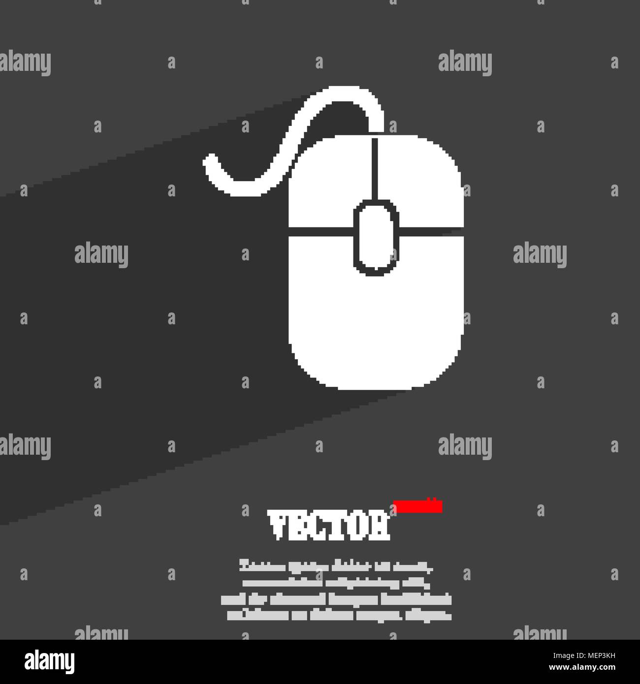 Computer mouse symbol Flat modern web design with long shadow and space for your text. Vector illustration Stock Vector