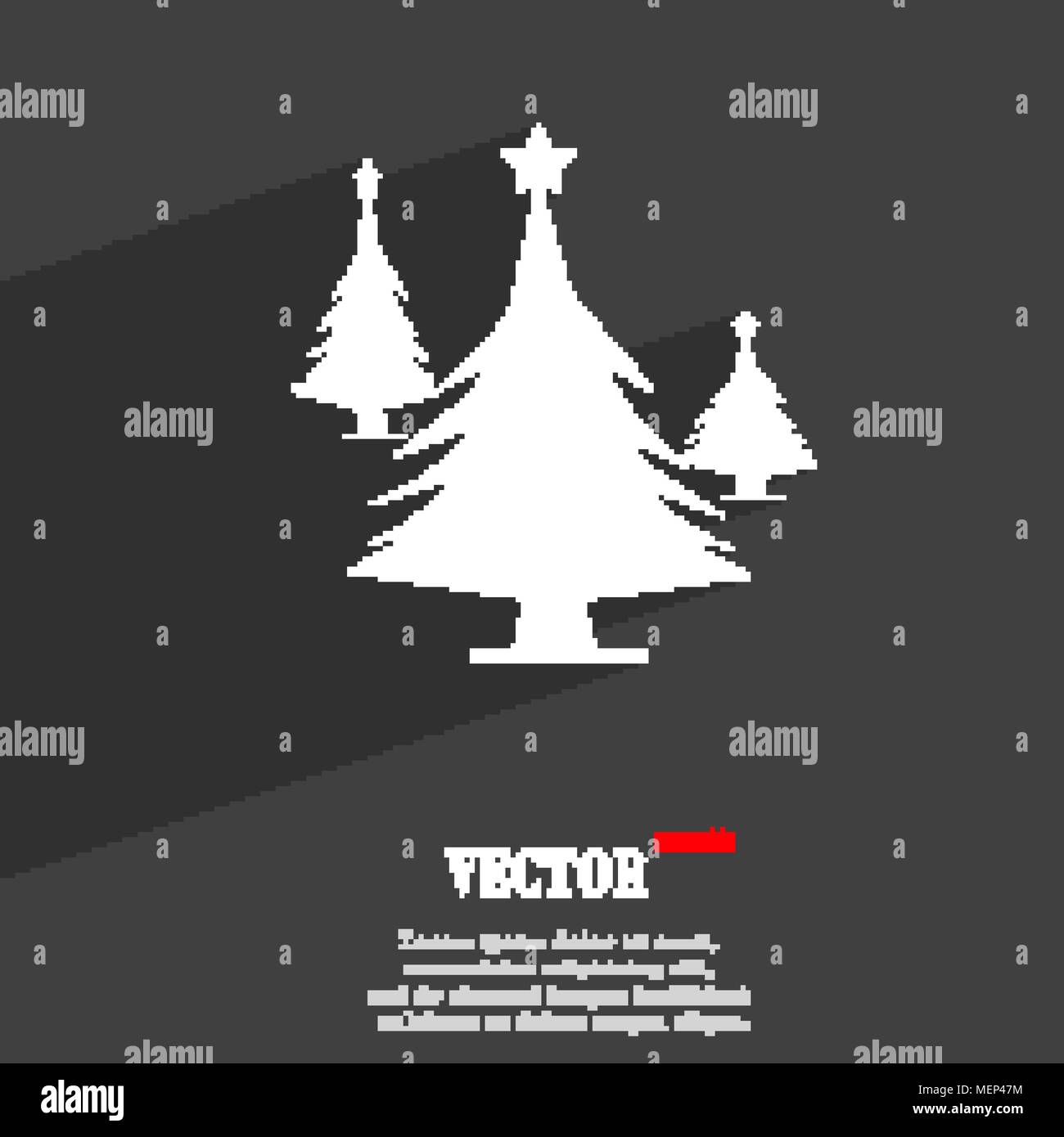 coniferous forest, tree, fir-tree symbol Flat modern web design with ...