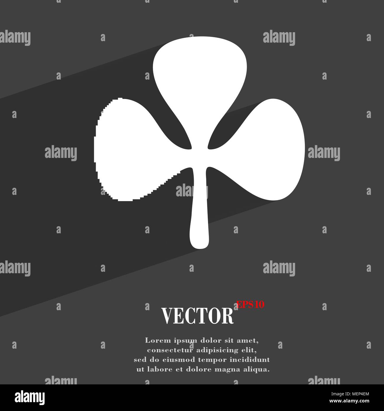 Clover symbol Flat modern web design with long shadow and space for ...