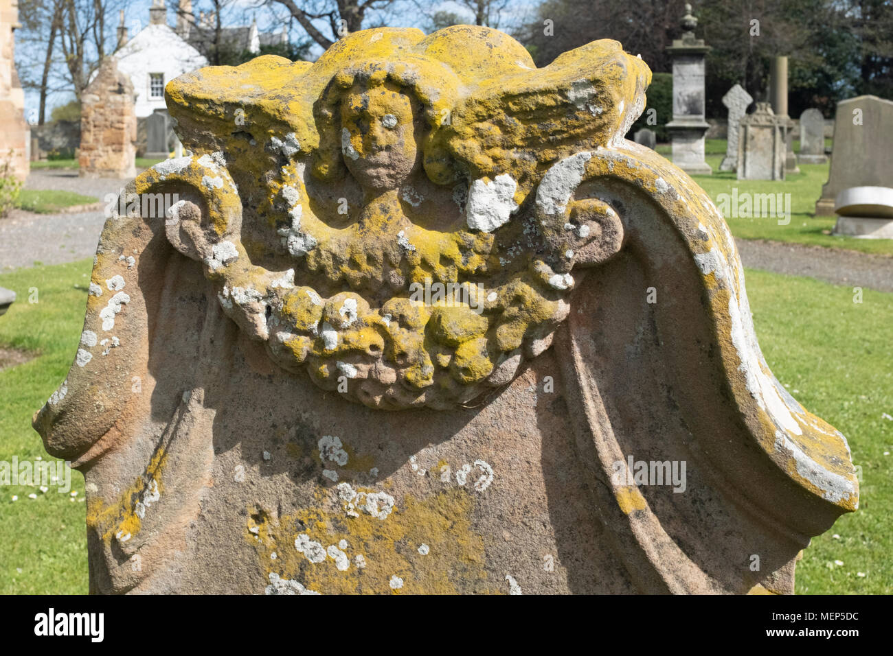Gravestone at Aberlady Parish Church, East Lothian, Scotland Stock Photo