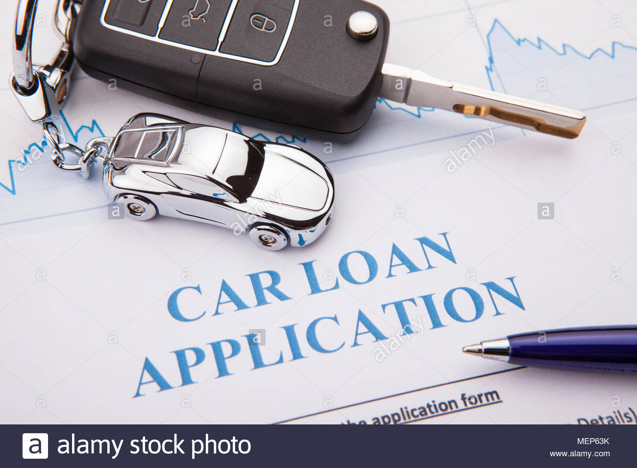 Car Loan Application Form Lay Down On Desk Stock Photo 181196615