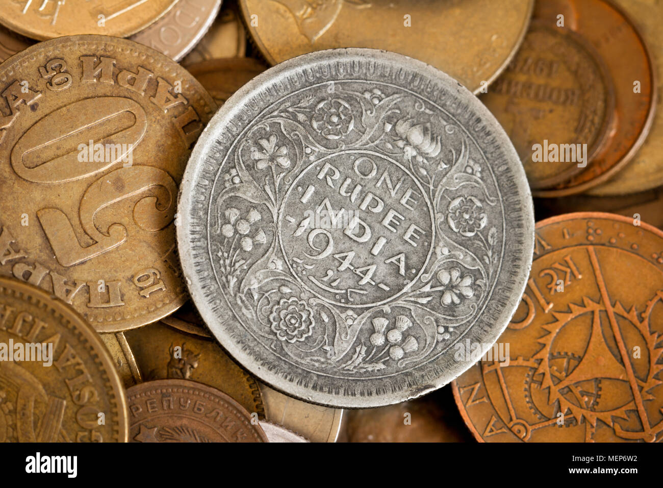 treasure coins closeup Stock Photo