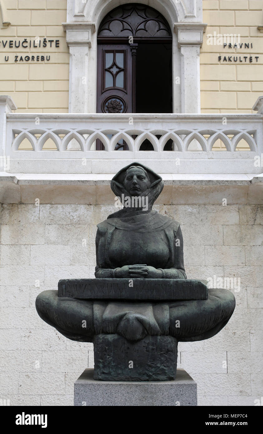 History of the Croats, sculpture by Ivan Mestrovic, located in front Zagreb university building, Croatia. Stock Photo