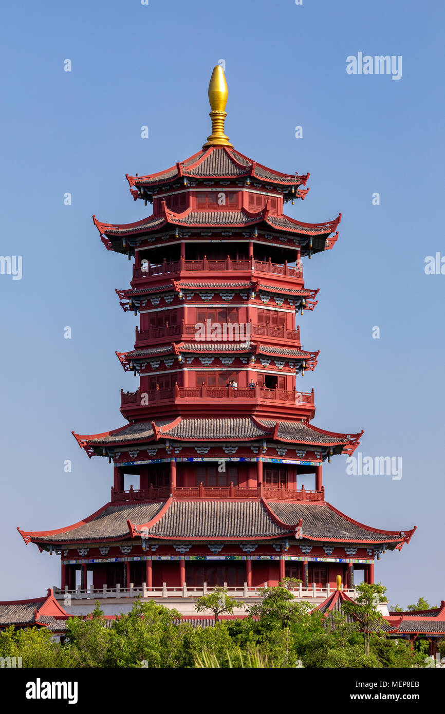 Xinglin Pavilion, The Xiamen International Garden & Flower Expo Park, Jimei District, Xiamen, Fujian, China Stock Photo