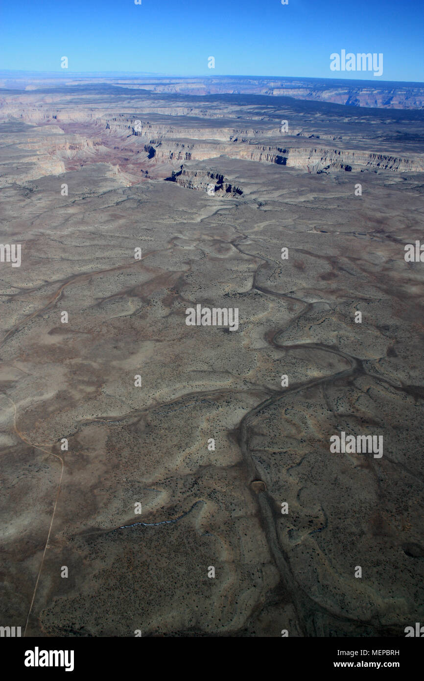 Driedup Creeks leading to the Grand Canyon, Arizona, USA Stock Photo