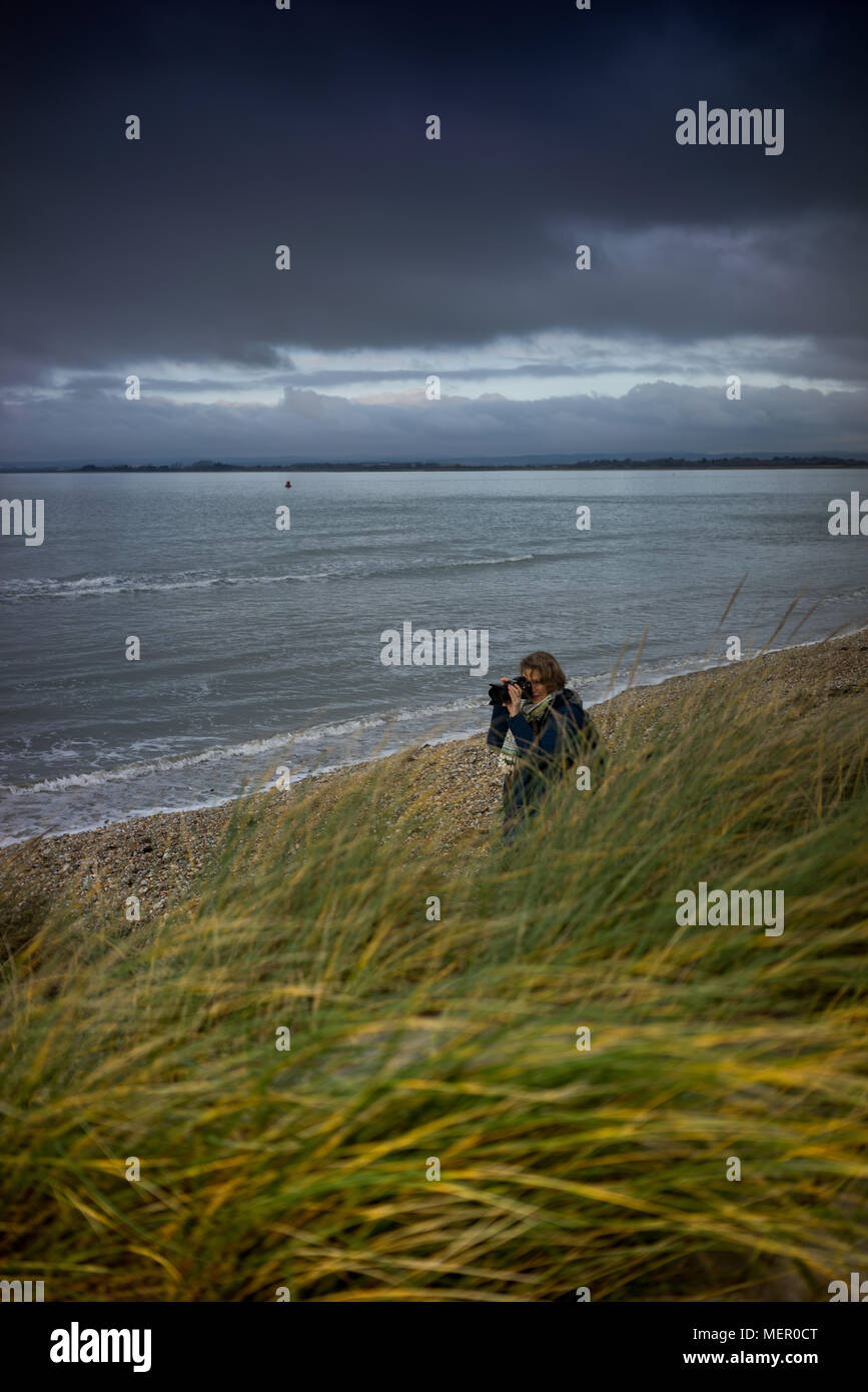 Rural sea view at West Wittering in West Sussex, England Stock Photo