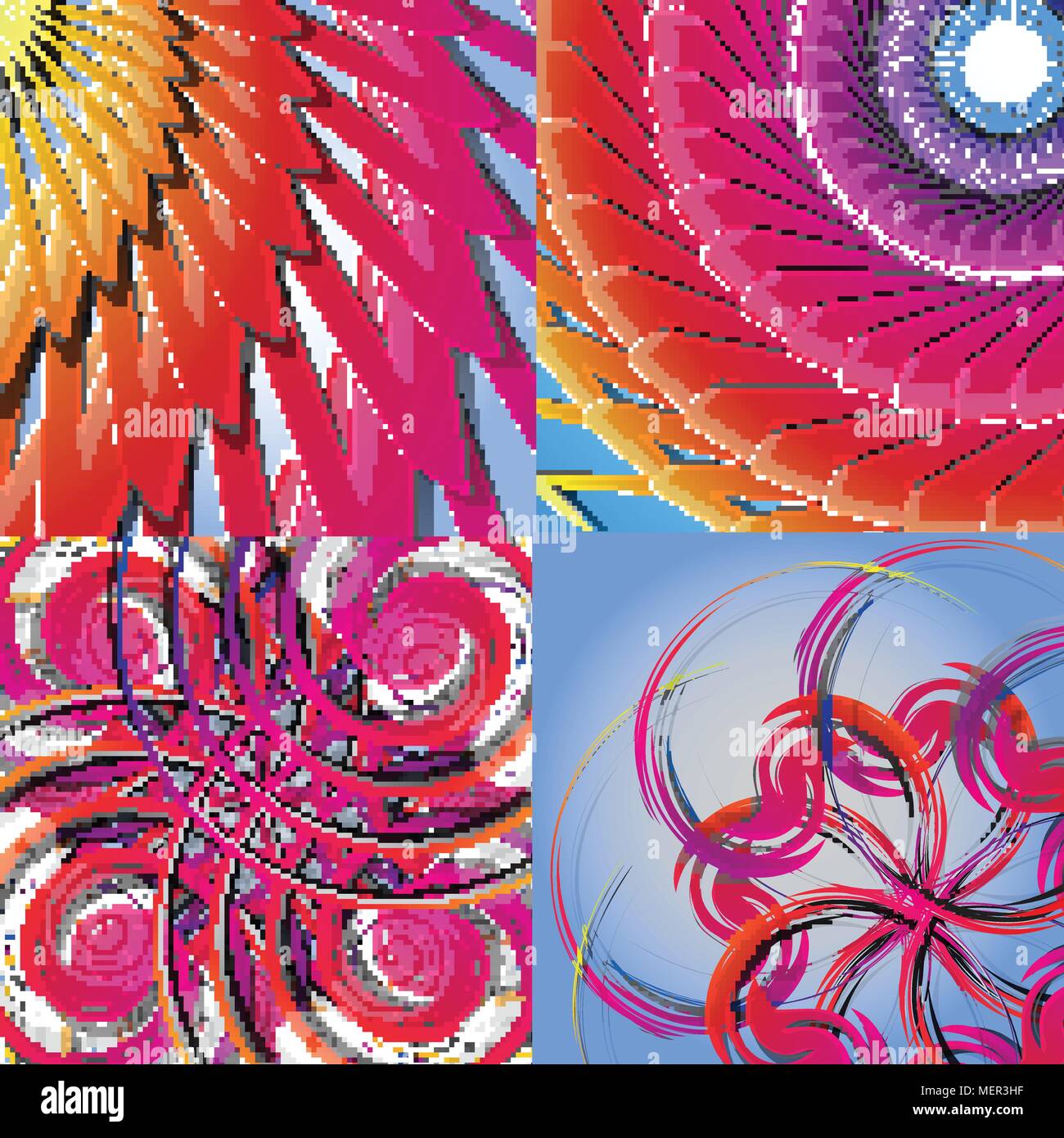 Set of Abstract Rainbow concept background. Vector illustration Stock ...