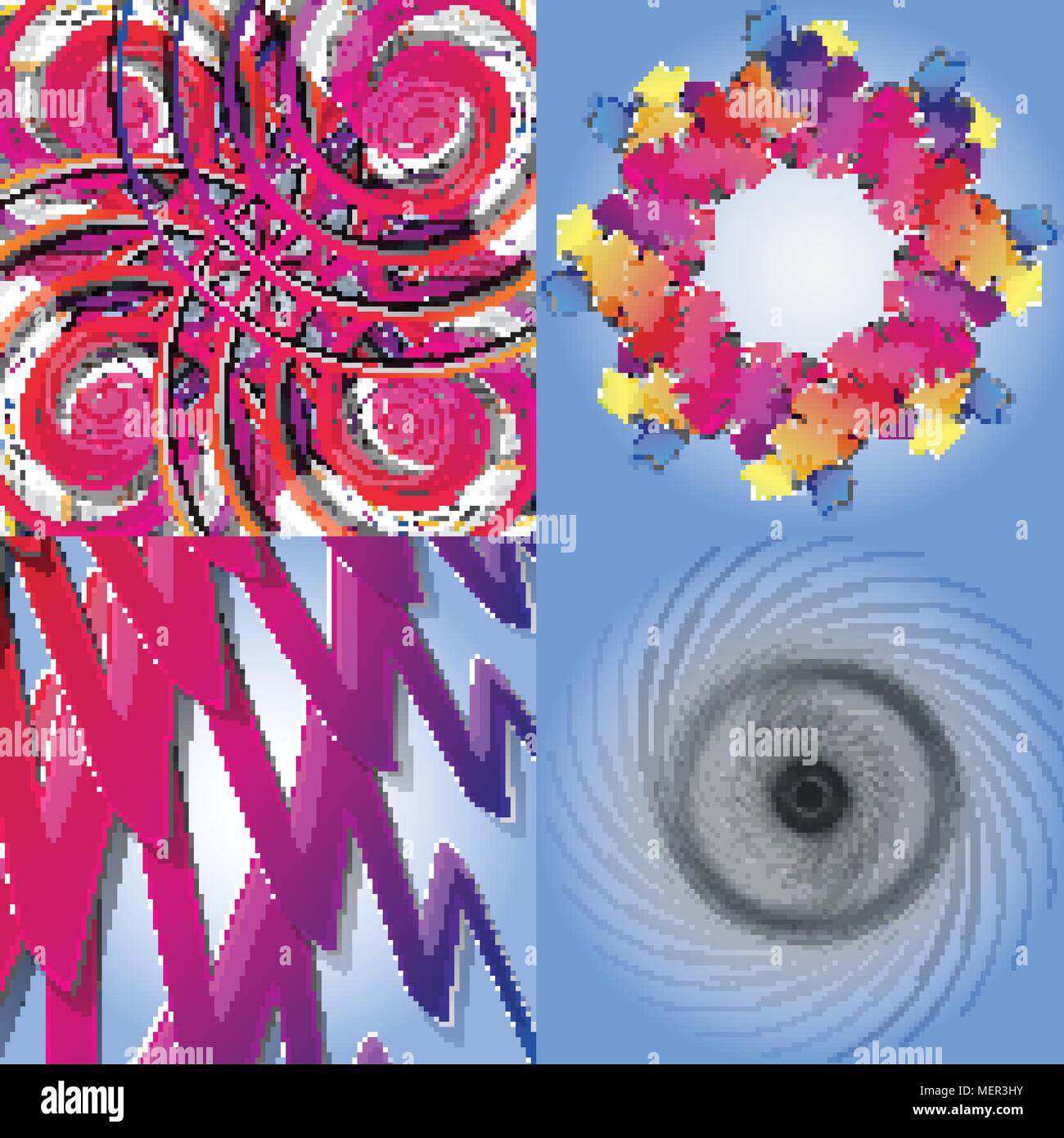 Set of Abstract Rainbow concept background. Vector illustration Stock ...