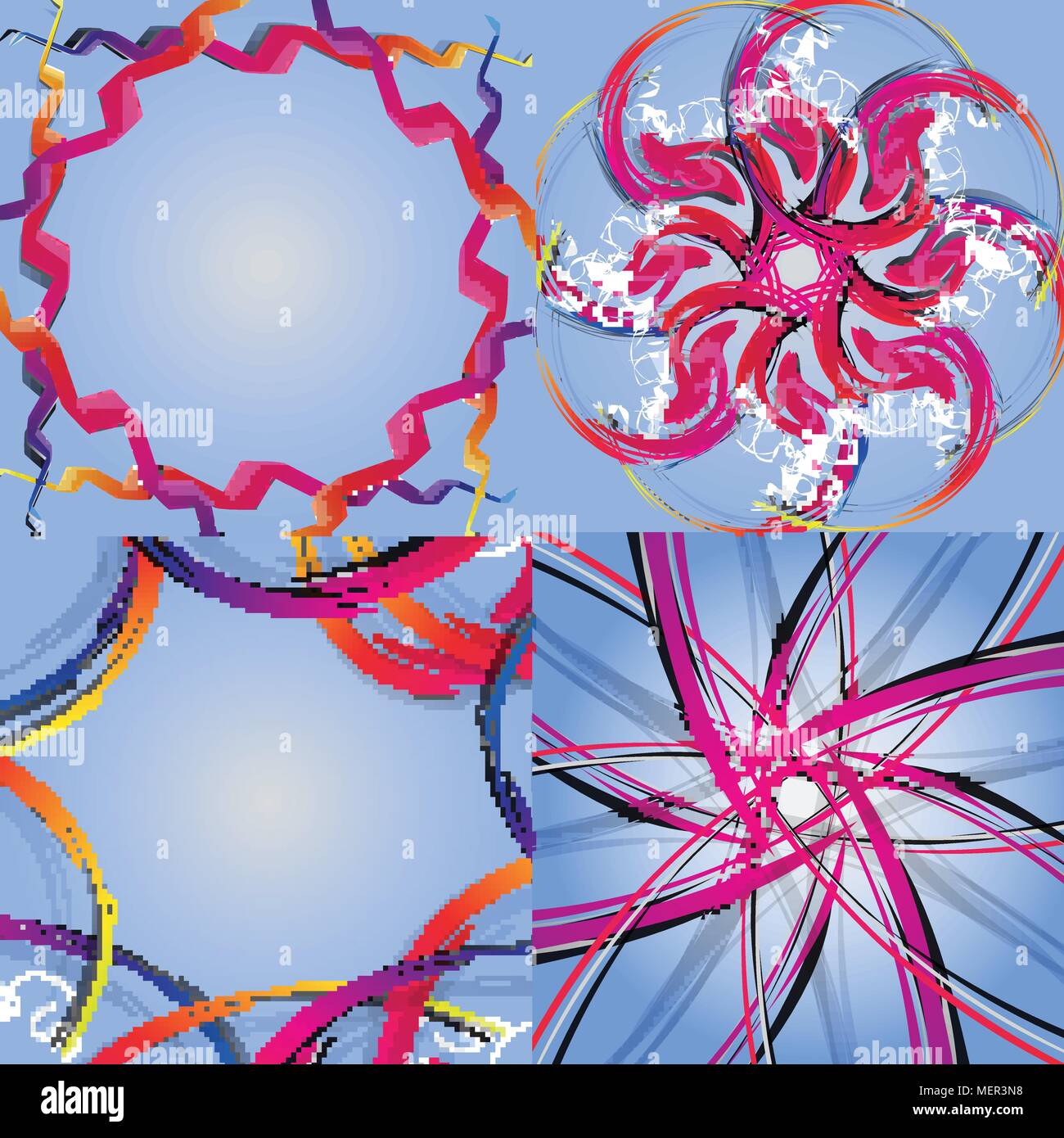 Set of Abstract Rainbow concept background. Vector illustration Stock ...