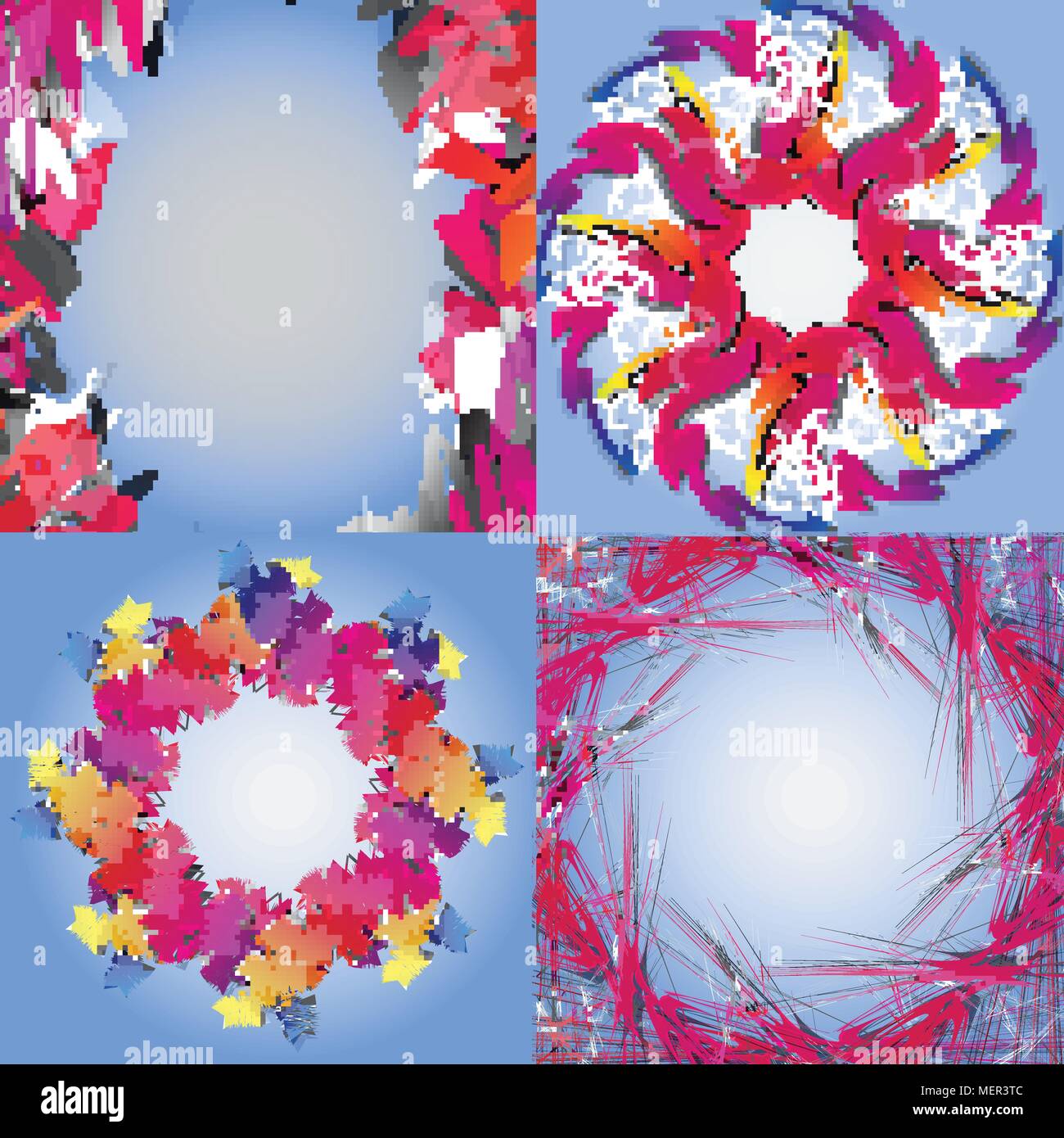Set of abstract rainbow colored backgrounds with swirl. Vector ...