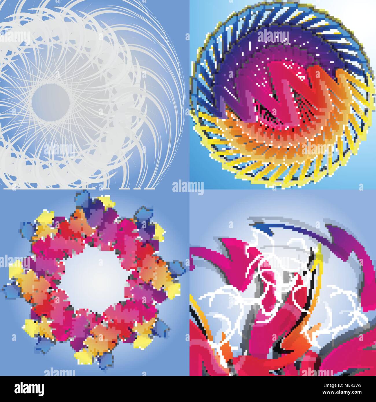 Set of Abstract Rainbow concept background. Vector illustration Stock ...