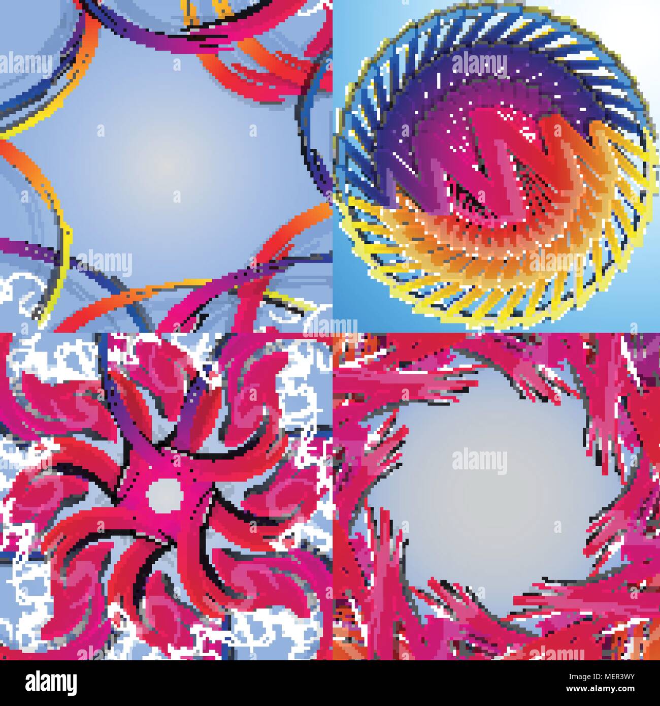 Set of Abstract Rainbow concept background. Vector illustration Stock ...