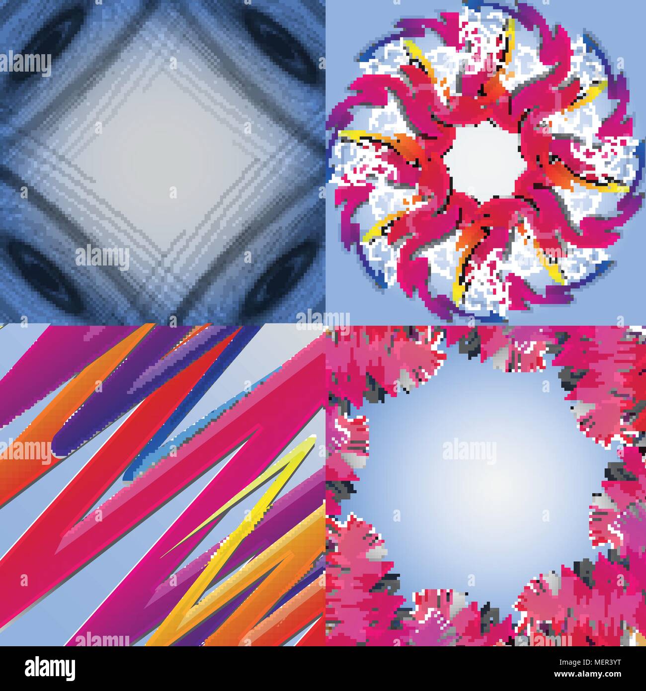 Set of Abstract Rainbow concept background. Vector illustration Stock ...