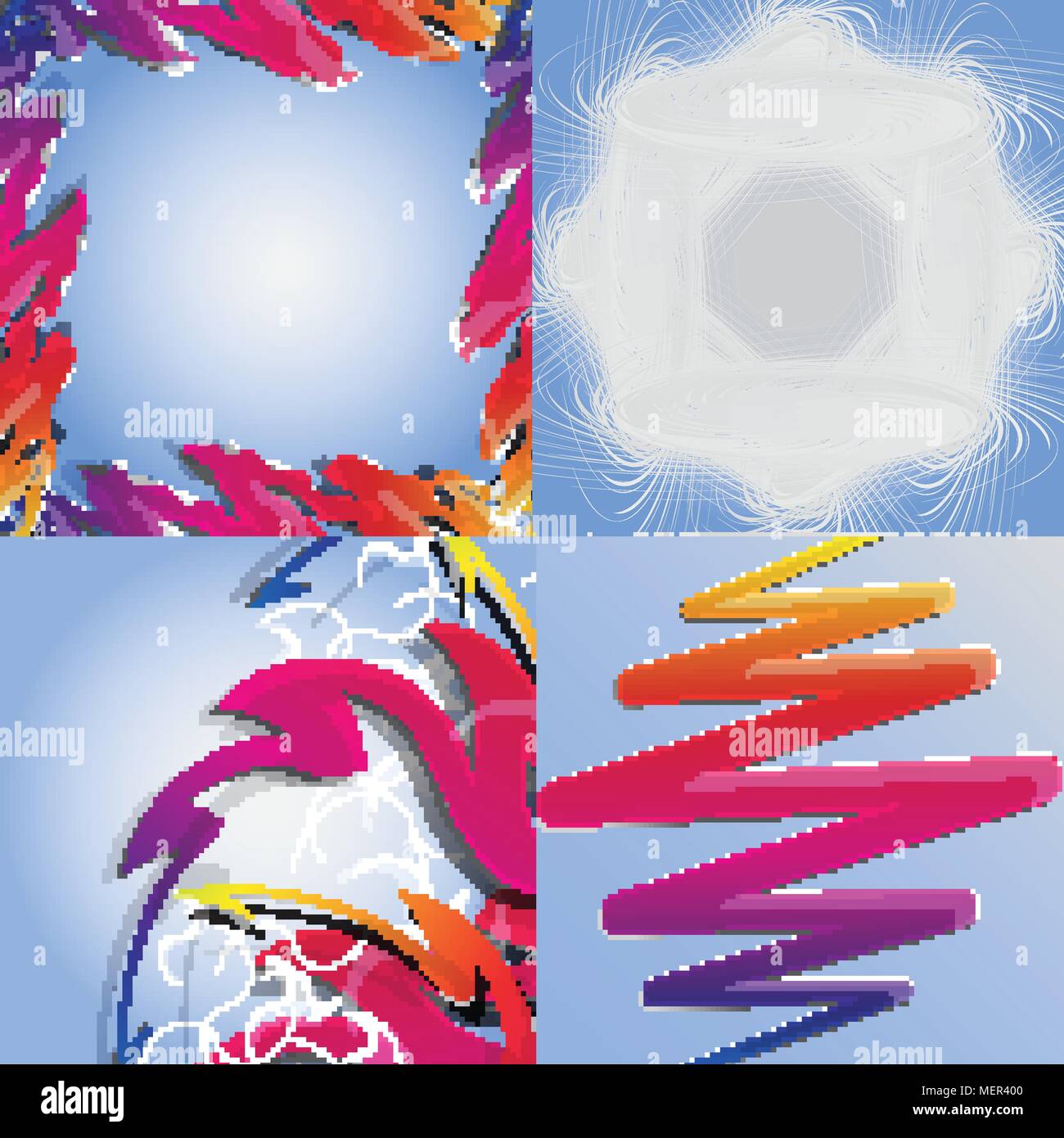 Set of Abstract Rainbow concept background. Vector illustration Stock Vector
