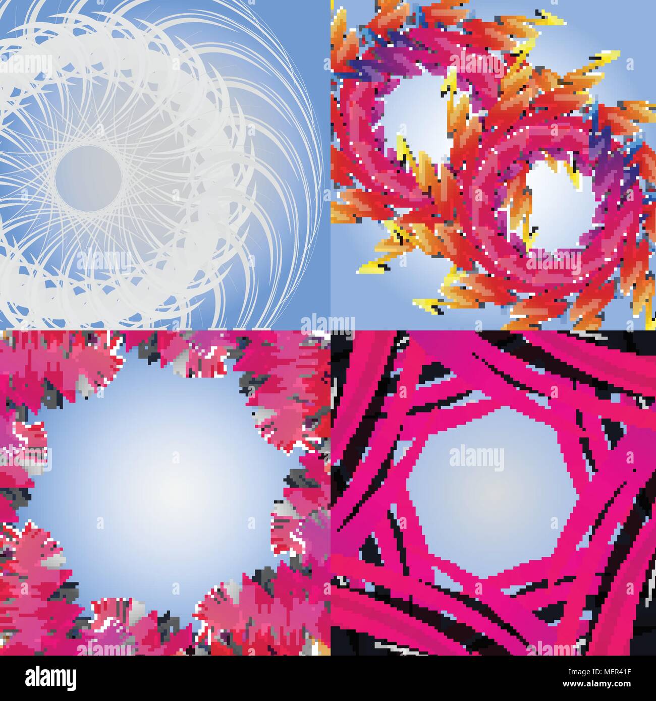 Set of Abstract Rainbow concept background. Vector illustration Stock ...
