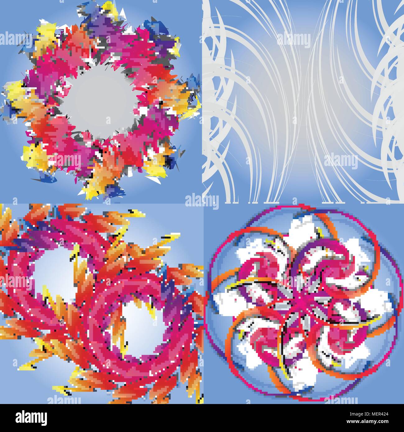 Set of Abstract Rainbow concept background. Vector illustration Stock ...