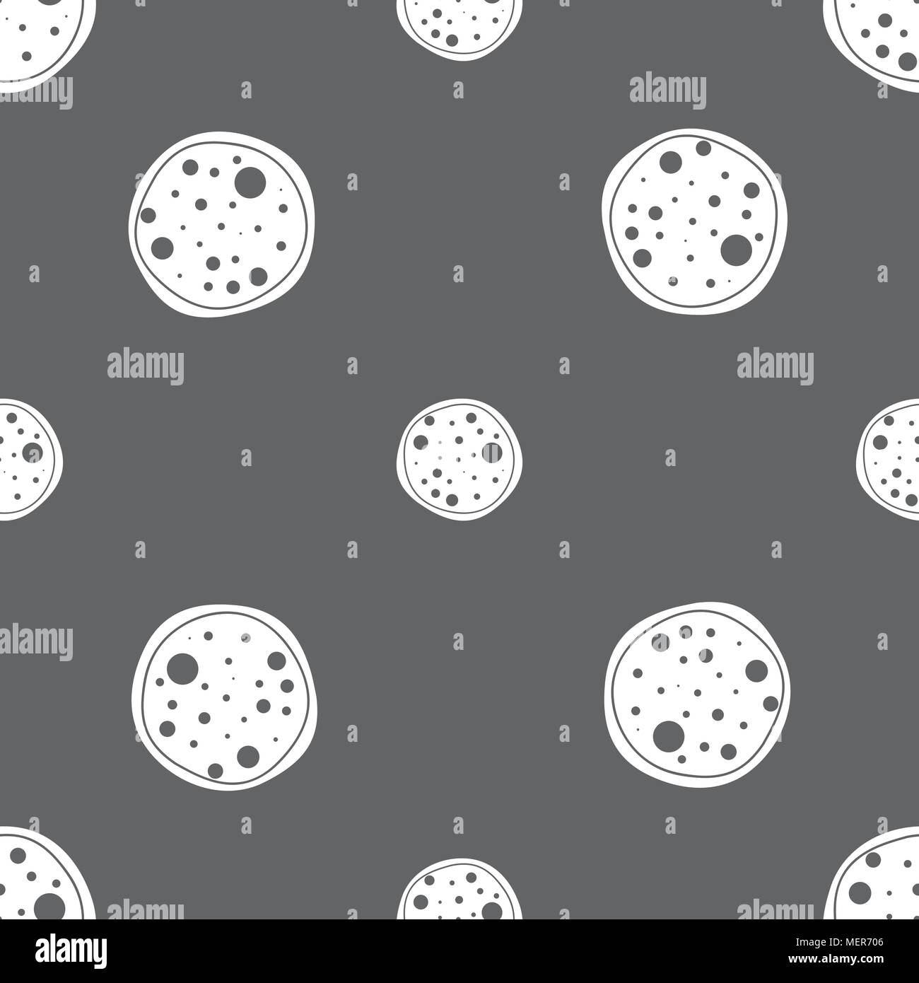 Pizza Icon. Seamless pattern on a gray background. Vector illustration ...