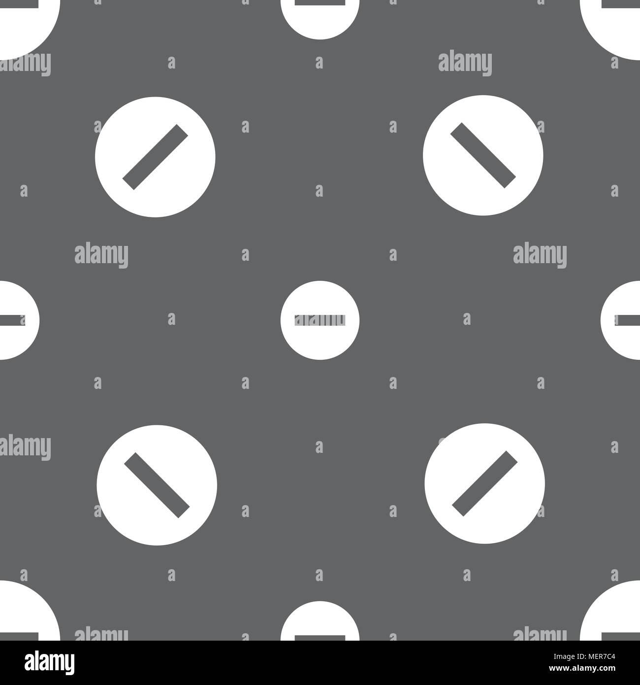 Stop sign icon. Prohibition symbol. No sign. Seamless pattern on a gray ...
