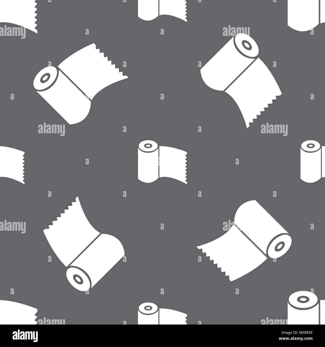 Toilet paper, WC roll icon sign. Seamless pattern on a gray background ...