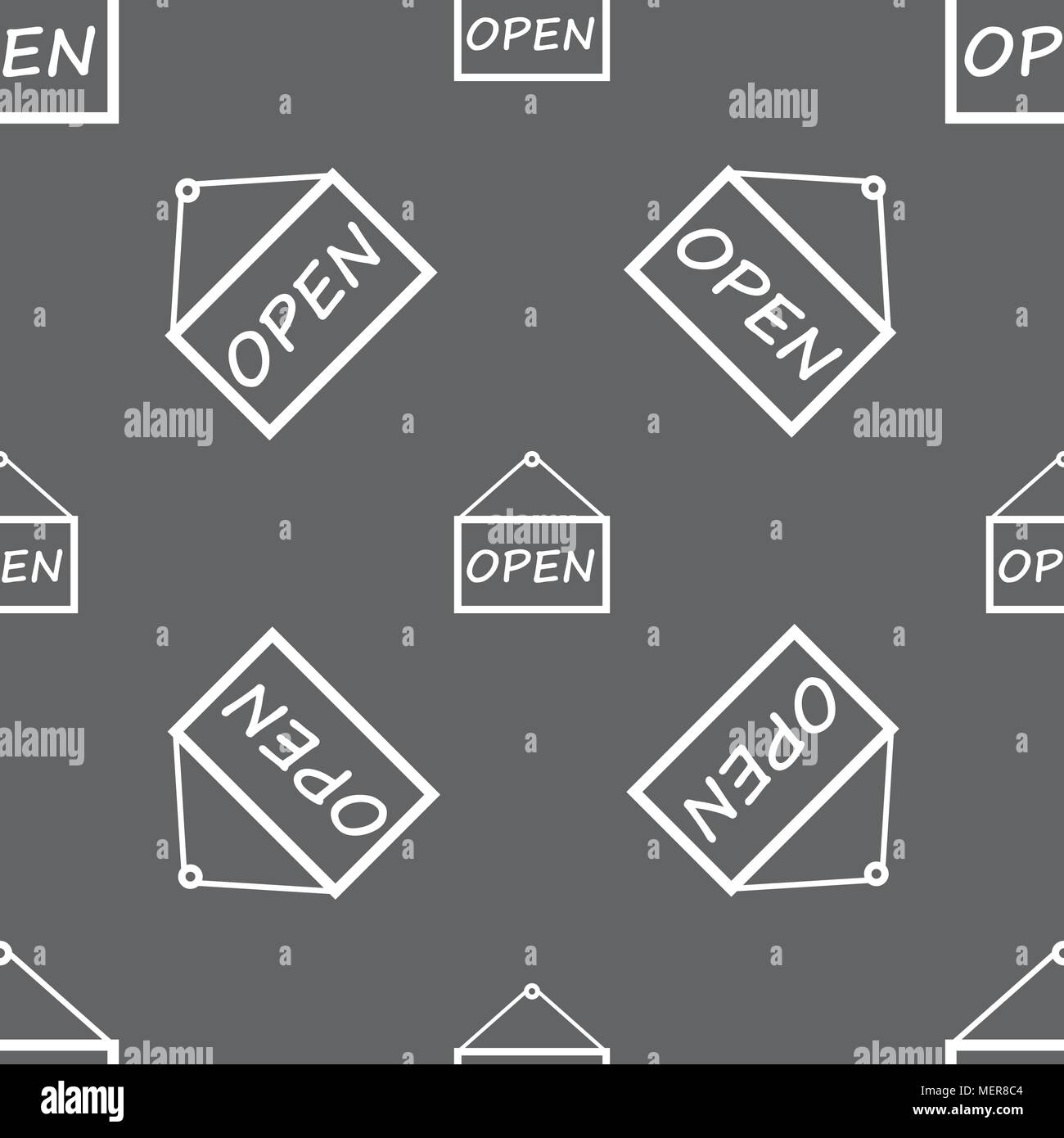 open icon sign. Seamless pattern on a gray background. Vector ...