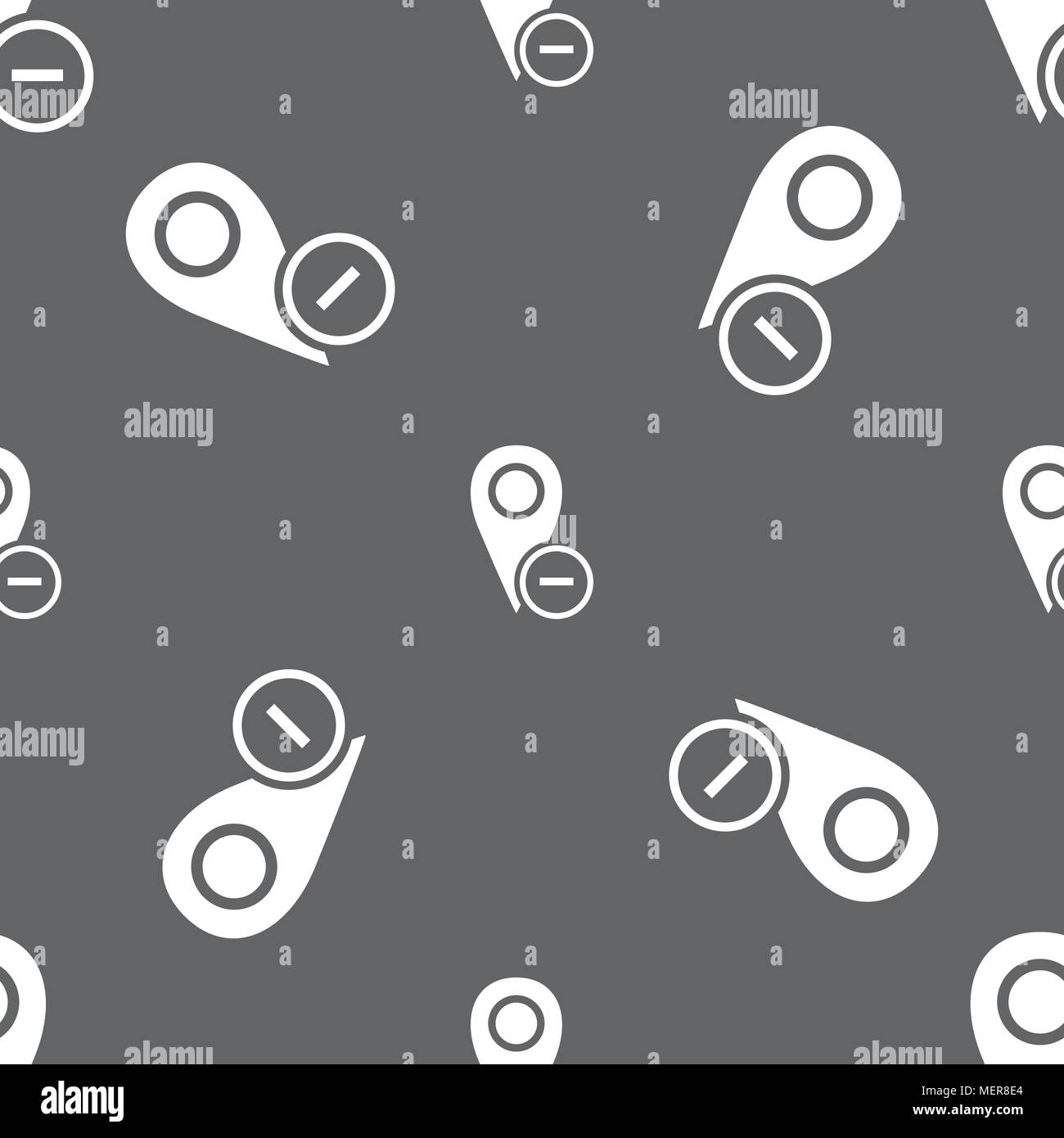 Map pointer icon sign. Seamless pattern on a gray background. Vector ...