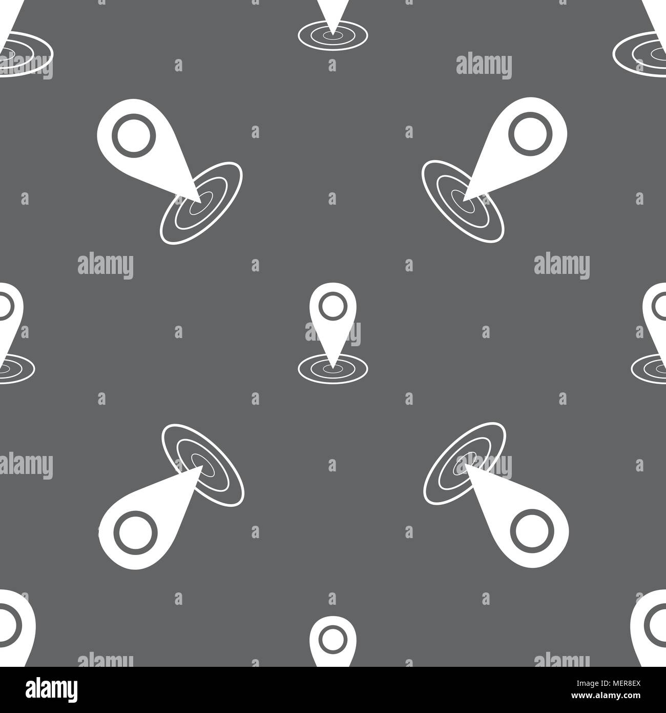 Map pointer icon sign. Seamless pattern on a gray background. Vector ...