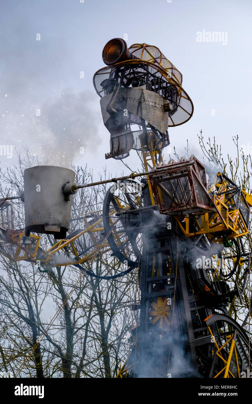 The Man Engine on its 2018 resurrection tour at Radstock Somerset UK Stock Photo