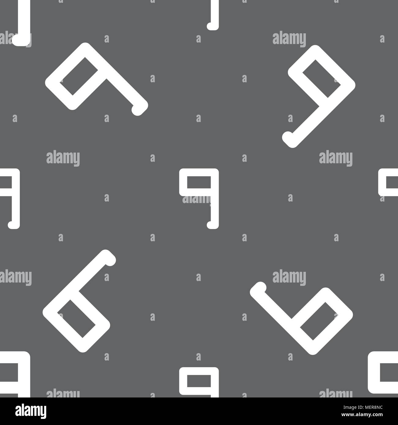 number Nine icon sign. Seamless pattern on a gray background. Vector ...