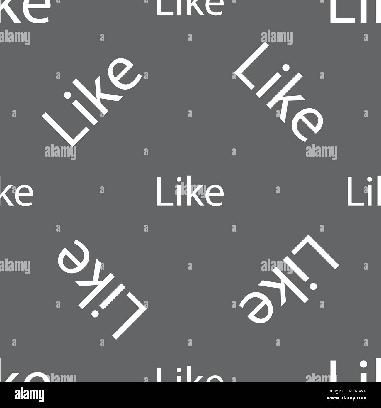 Like sign icon. Seamless pattern on a gray background. Vector ...