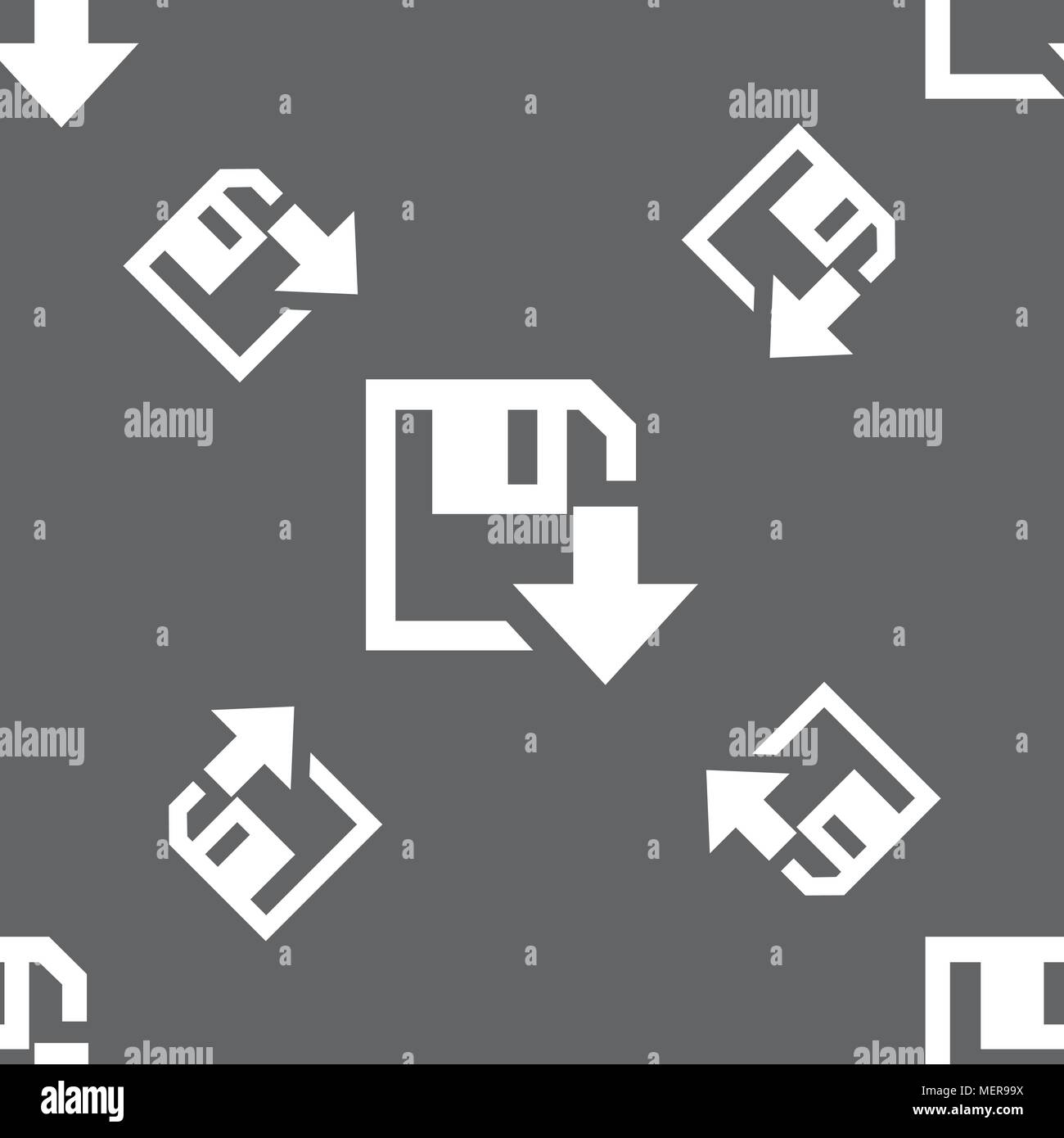 floppy icon. Flat modern design. Seamless pattern on a gray background ...