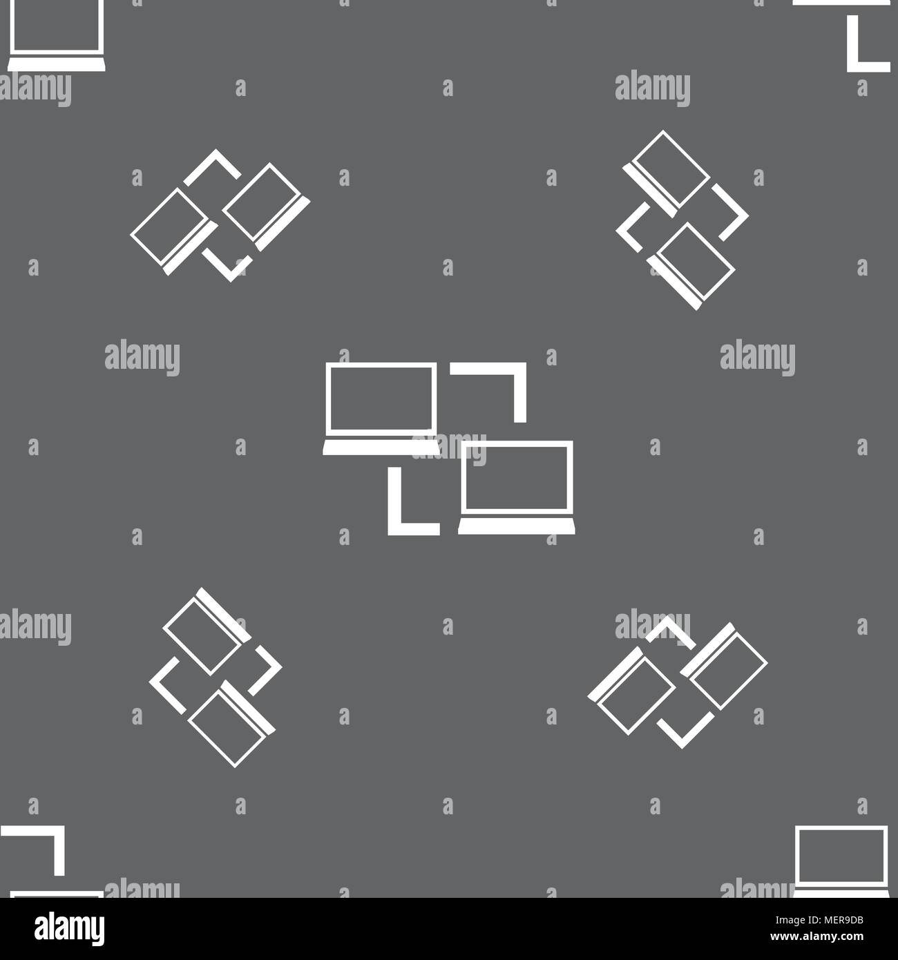 Synchronization sign icon. Notebooks sync symbol. Data exchange ...