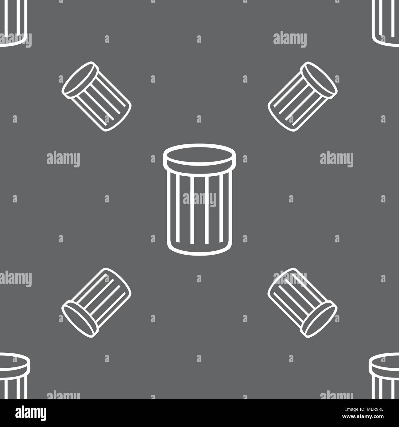 Recycle bin sign icon. Symbol. Seamless pattern on a gray background ...