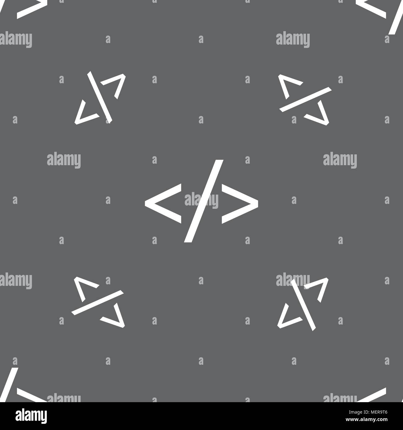 Code sign icon. Programming language symbol. Seamless pattern on a gray ...