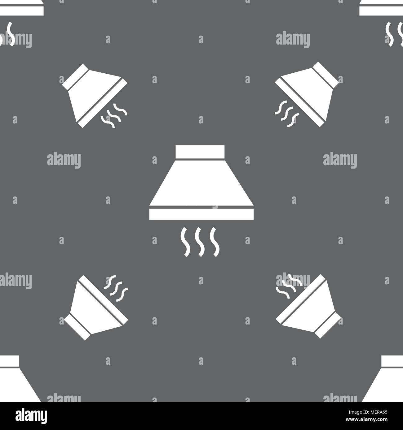 Kitchen hood icon sign. Seamless pattern on a gray background. Vector illustration Stock Vector