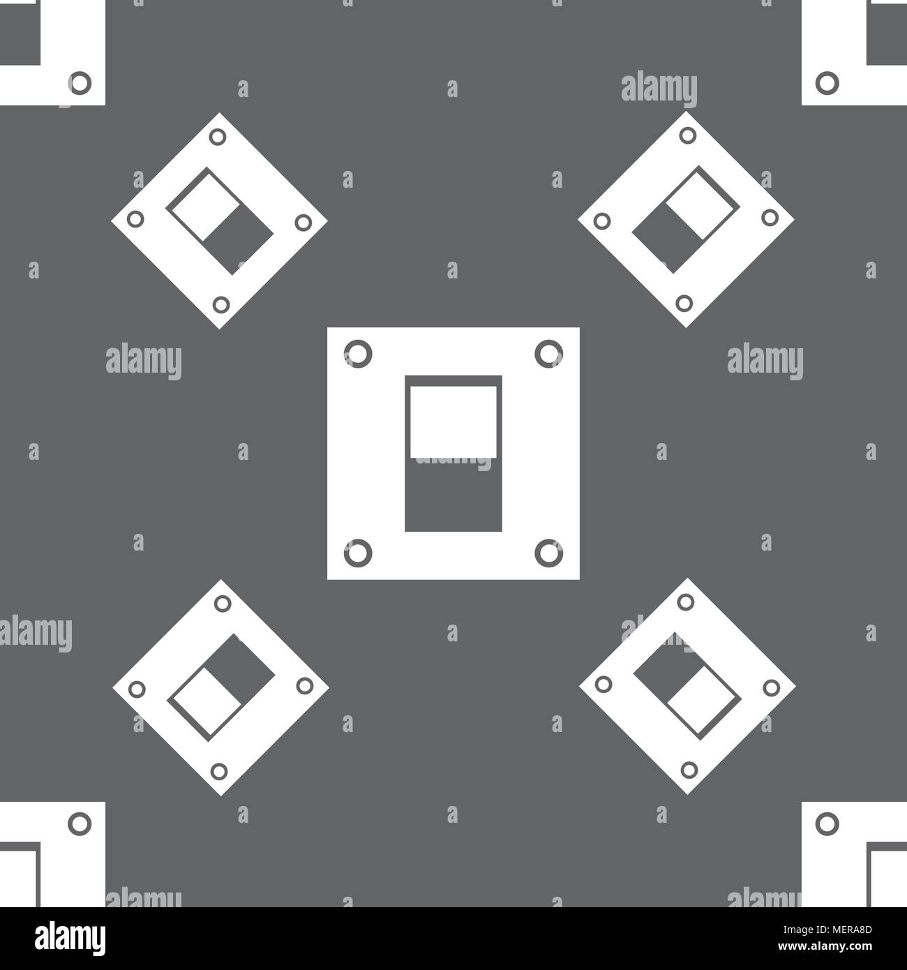 Power switch icon sign. Seamless pattern on a gray background. Vector ...