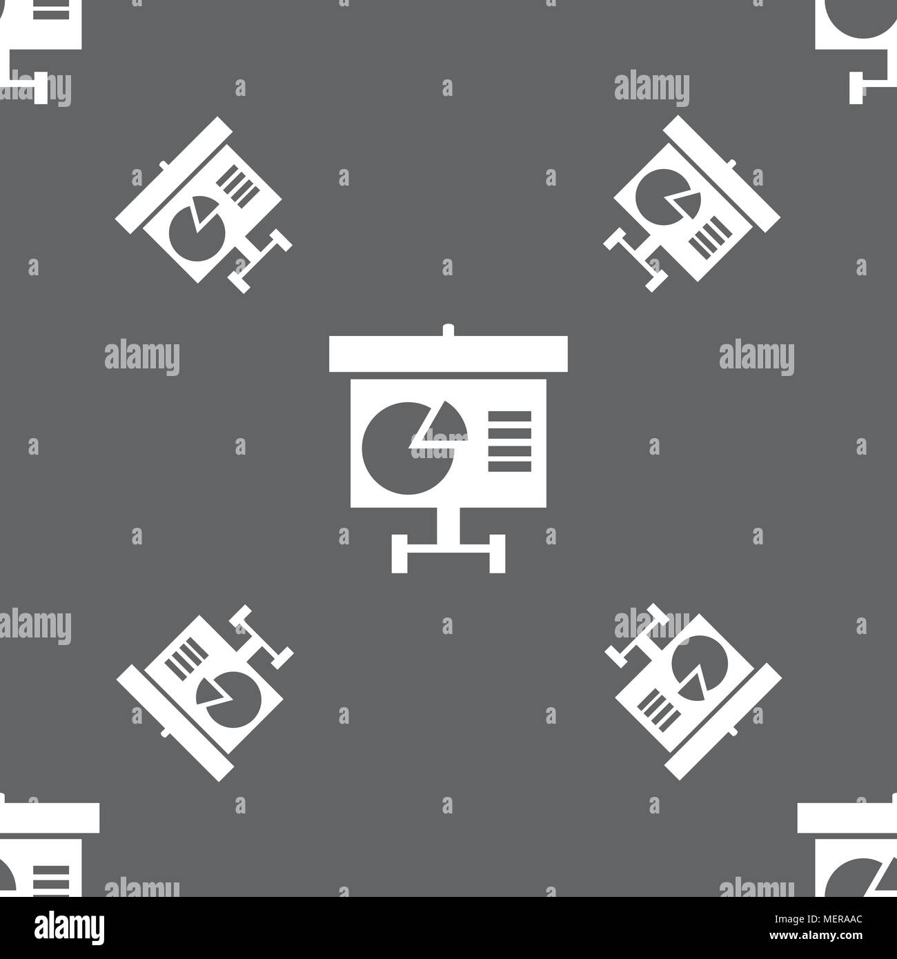 Graph icon sign. Seamless pattern on a gray background. Vector ...