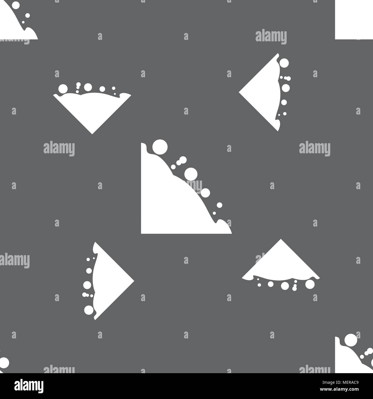 Rockfall icon. Seamless pattern on a gray background. Vector illustration Stock Vector