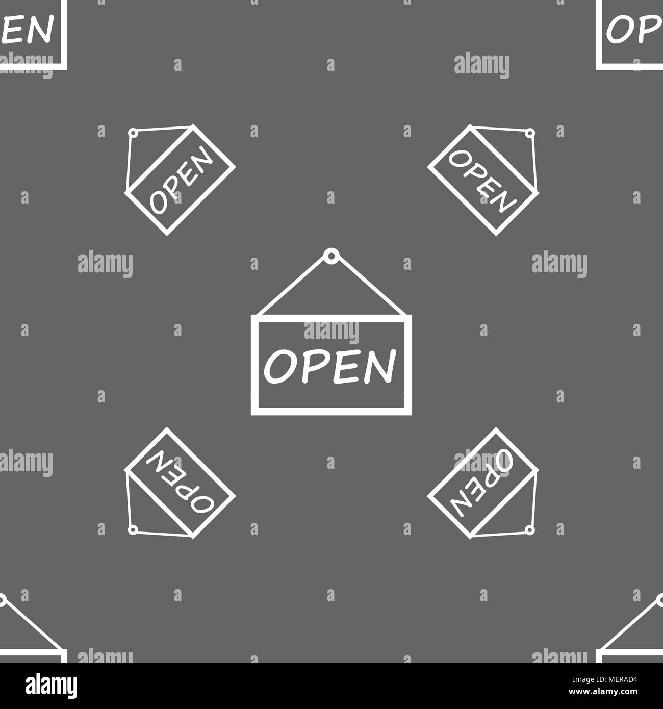 open icon sign. Seamless pattern on a gray background. Vector ...