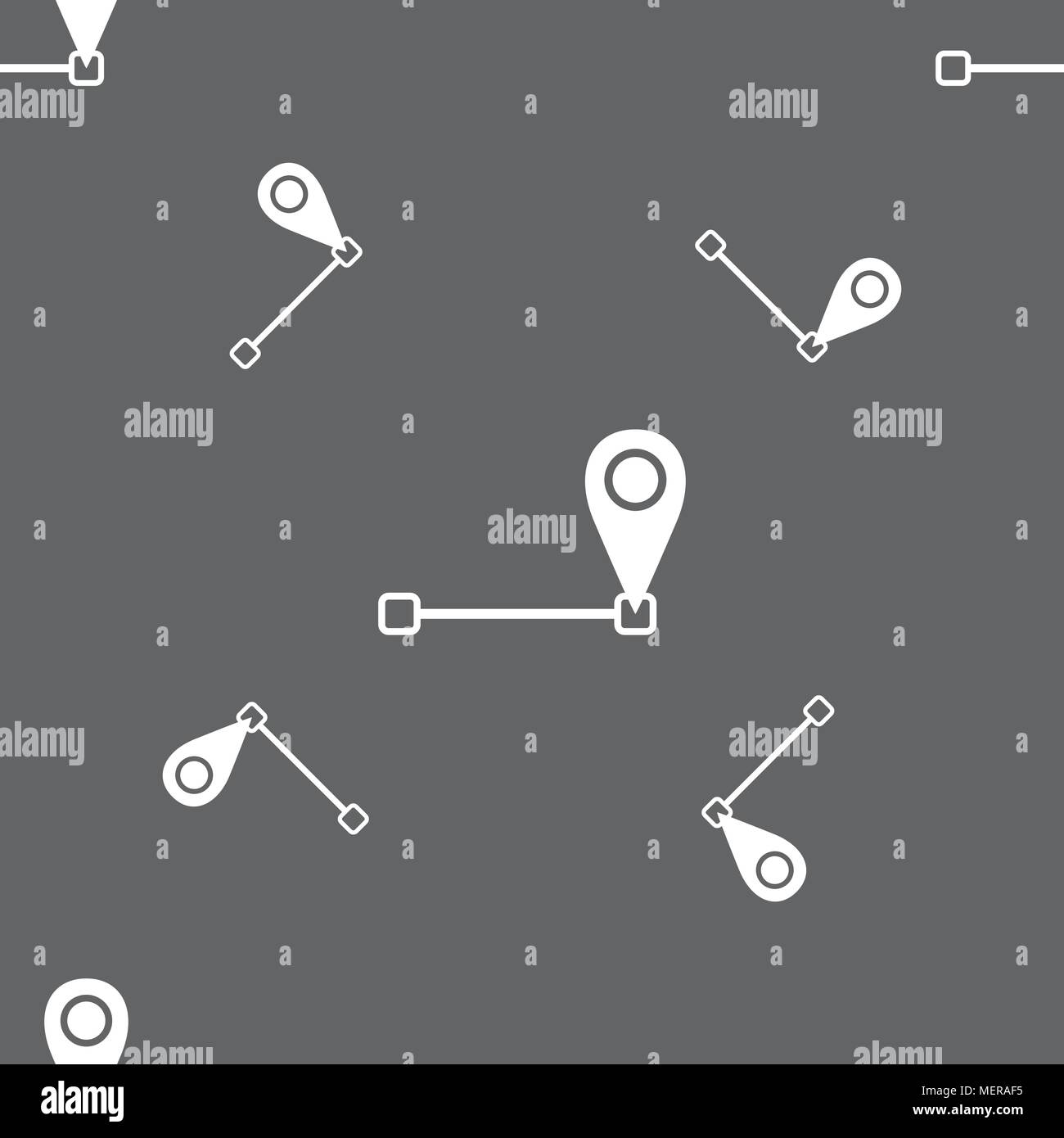 Map pointer icon sign. Seamless pattern on a gray background. Vector ...