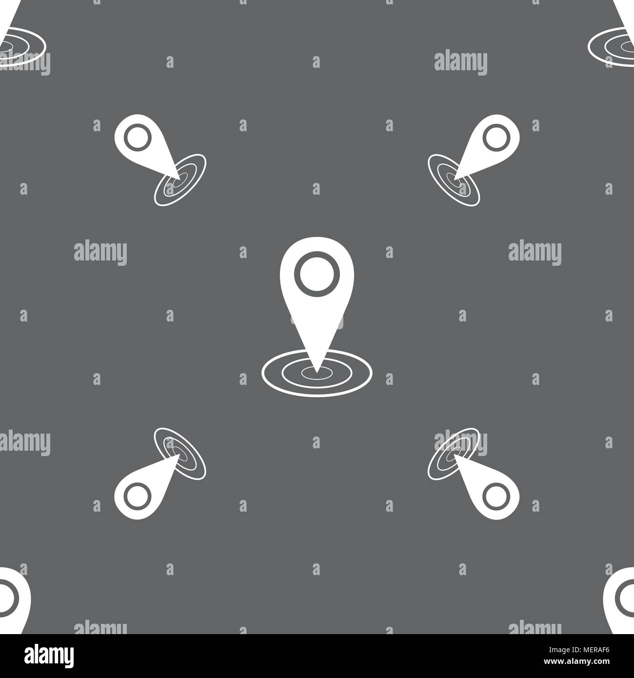 Map pointer icon sign. Seamless pattern on a gray background. Vector ...