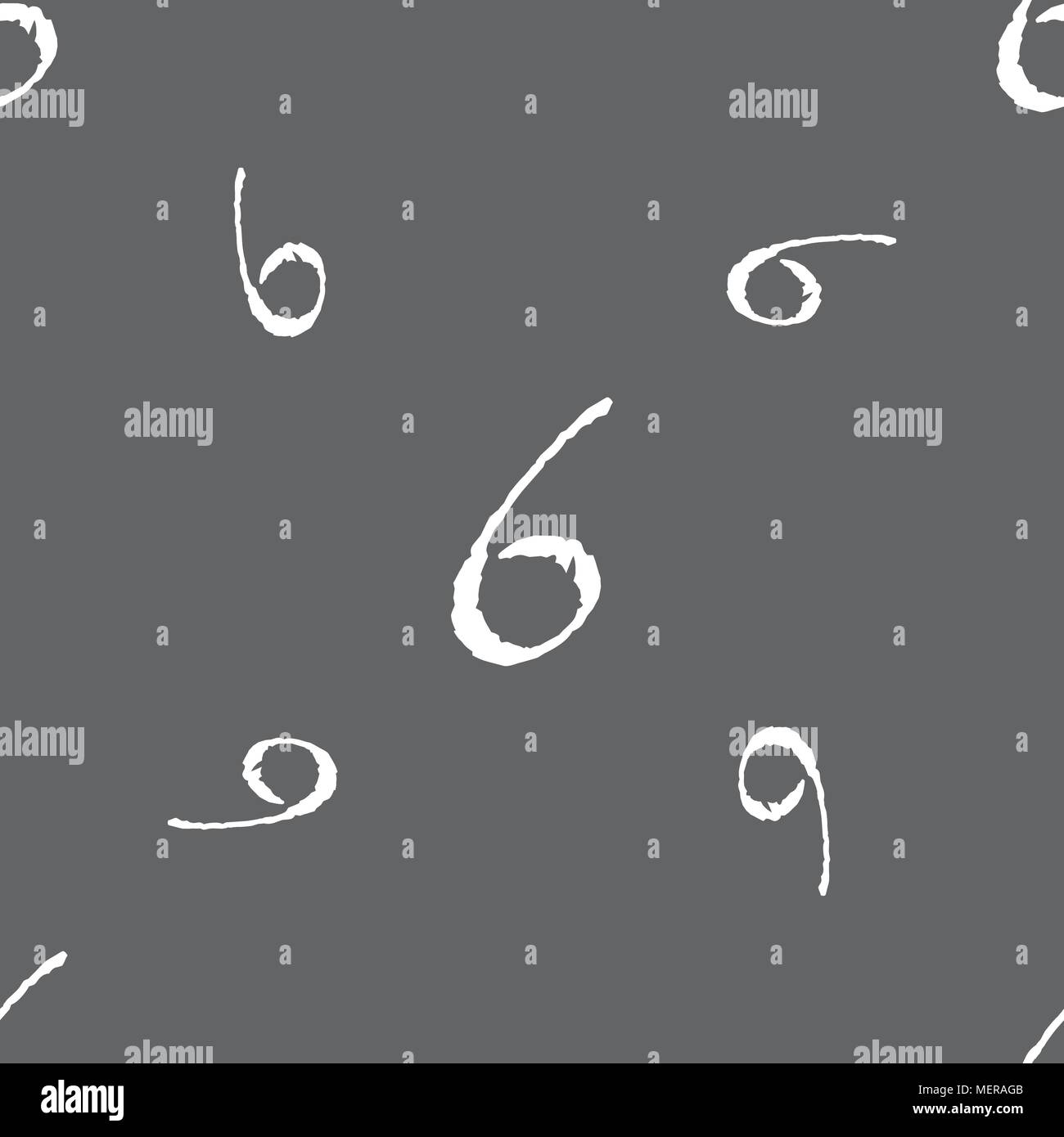 number six icon sign. Seamless pattern on a gray background. Vector ...