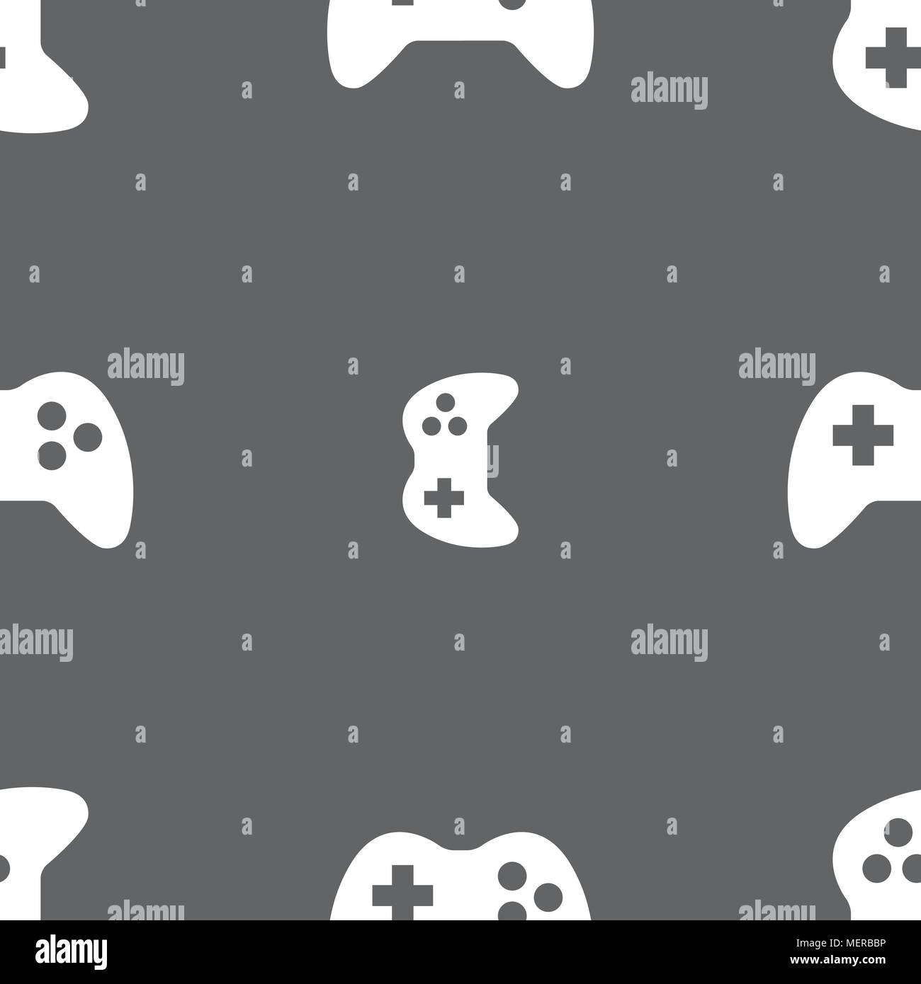 Joystick sign icon. Video game symbol. Seamless pattern on a gray ...